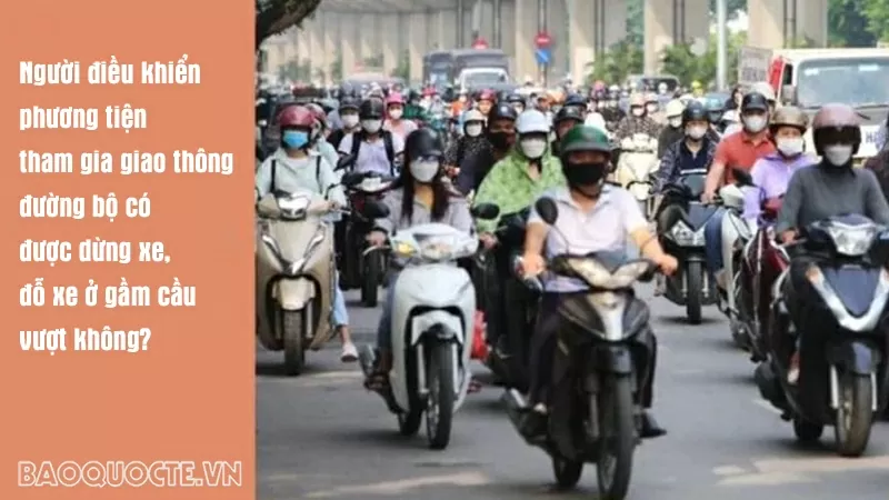 Người điều khiển phương tiện tham gia giao thông đường bộ có được dừng xe, đỗ xe ở gầm cầu vượt không?