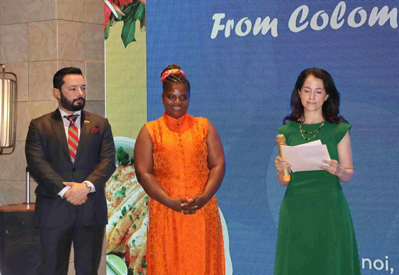 Bà Camila María Polo Floréz - Đại sứ Colombia tại Việt Nam phát biểu tại sự kiện. (Ảnh: Thu Giang) Bà Camila María Polo Floréz - Đại sứ Colombia tại Việt Nam phát biểu tại sự kiện. (Ảnh: Thu Giang)