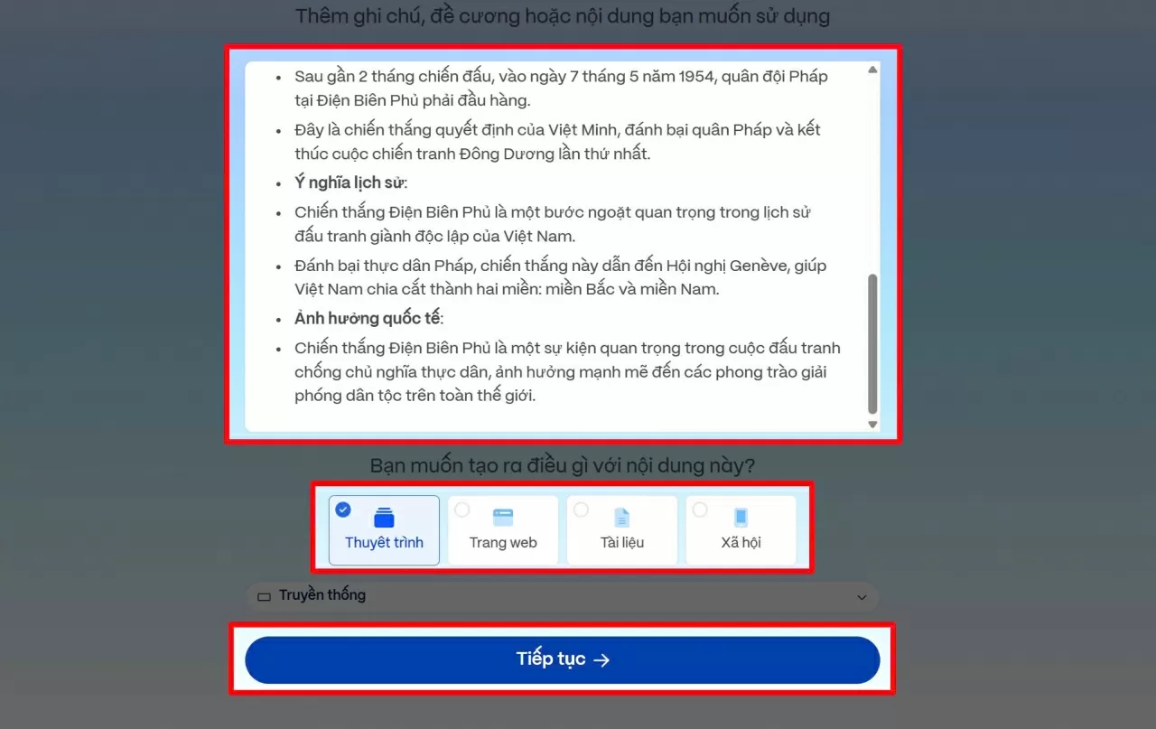 Dán nội dung cần trình bày vào khung nhập liệu. Dán nội dung cần trình bày vào khung nhập liệu.