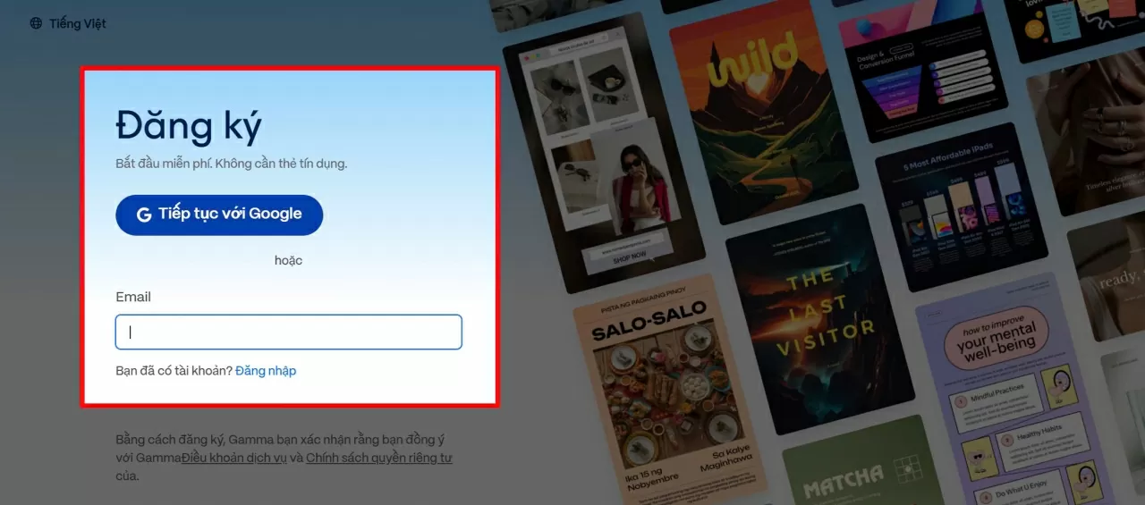 Đăng nhập tài khoản của bạn.