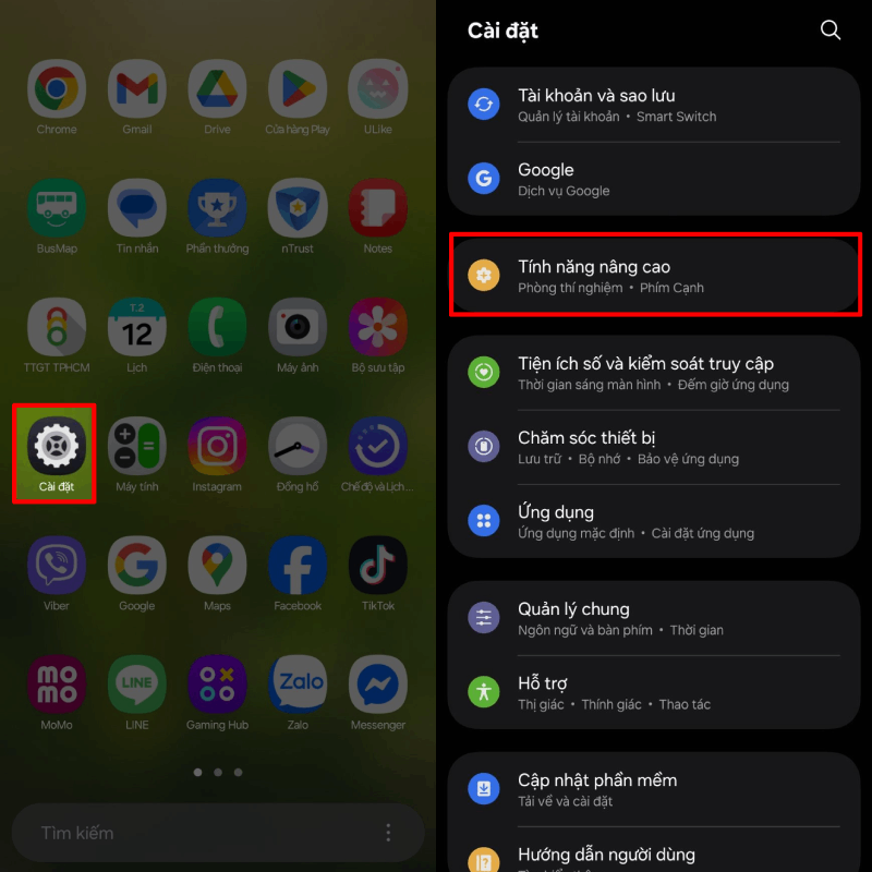 Truy cập vào ứng dụng Cài đặt (Settings).