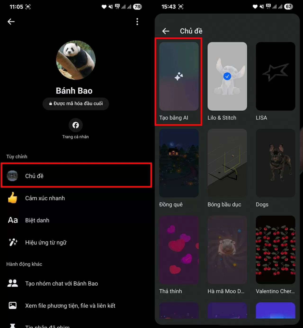 Chọn mục “Chủ đề” trong danh sách tùy chọn. Chọn mục “Chủ đề” trong danh sách tùy chọn.