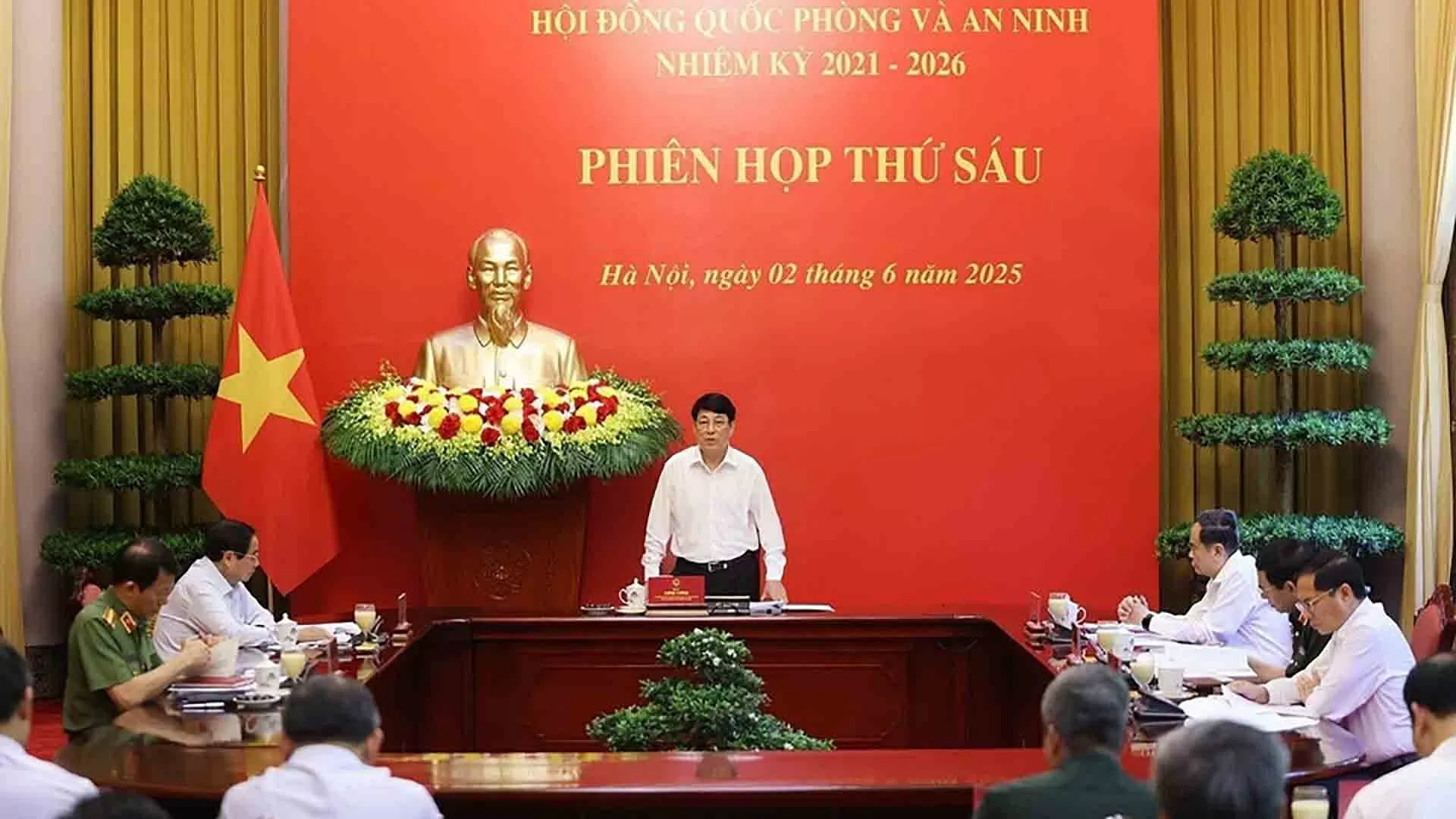 Chủ tịch nước Lương Cường chủ trì phiên họp thứ sáu Hội đồng Quốc phòng và An ninh