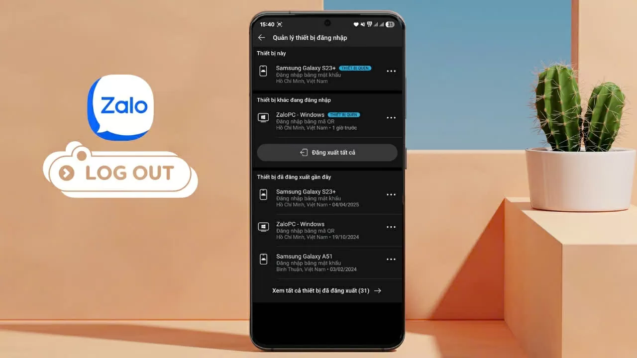 Cách xem lịch sử đăng nhập Zalo và đăng xuất tài khoản hiệu dễ dàng.