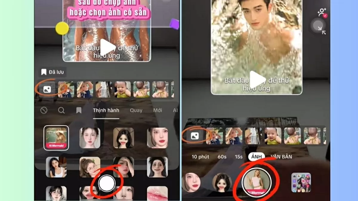 Chọn ảnh từ thư viện hoặc chụp một tấm selfie mới.