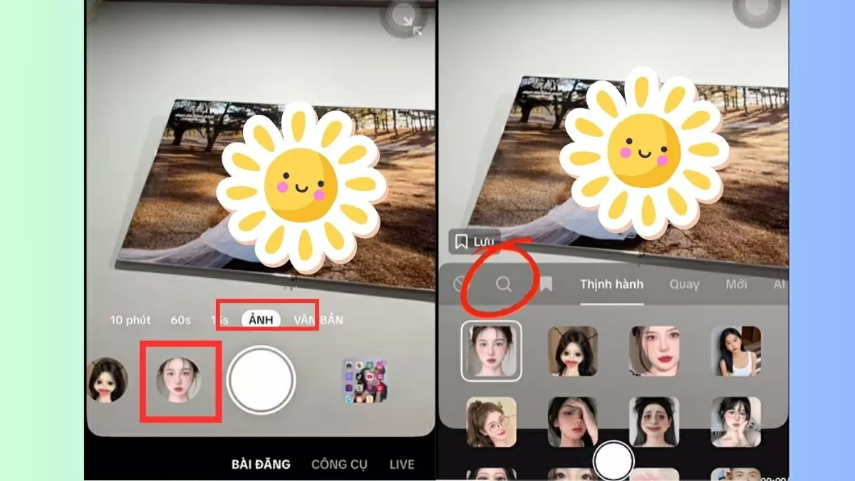 Chuyển sang tab “Ảnh”.