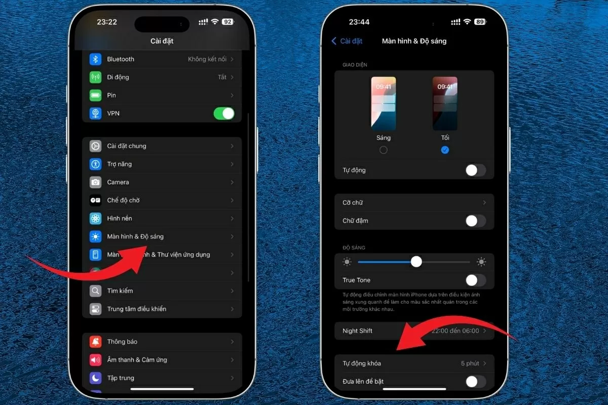 Kích hoạt tính năng tự động tắt màn hình để tránh hình ảnh tĩnh.