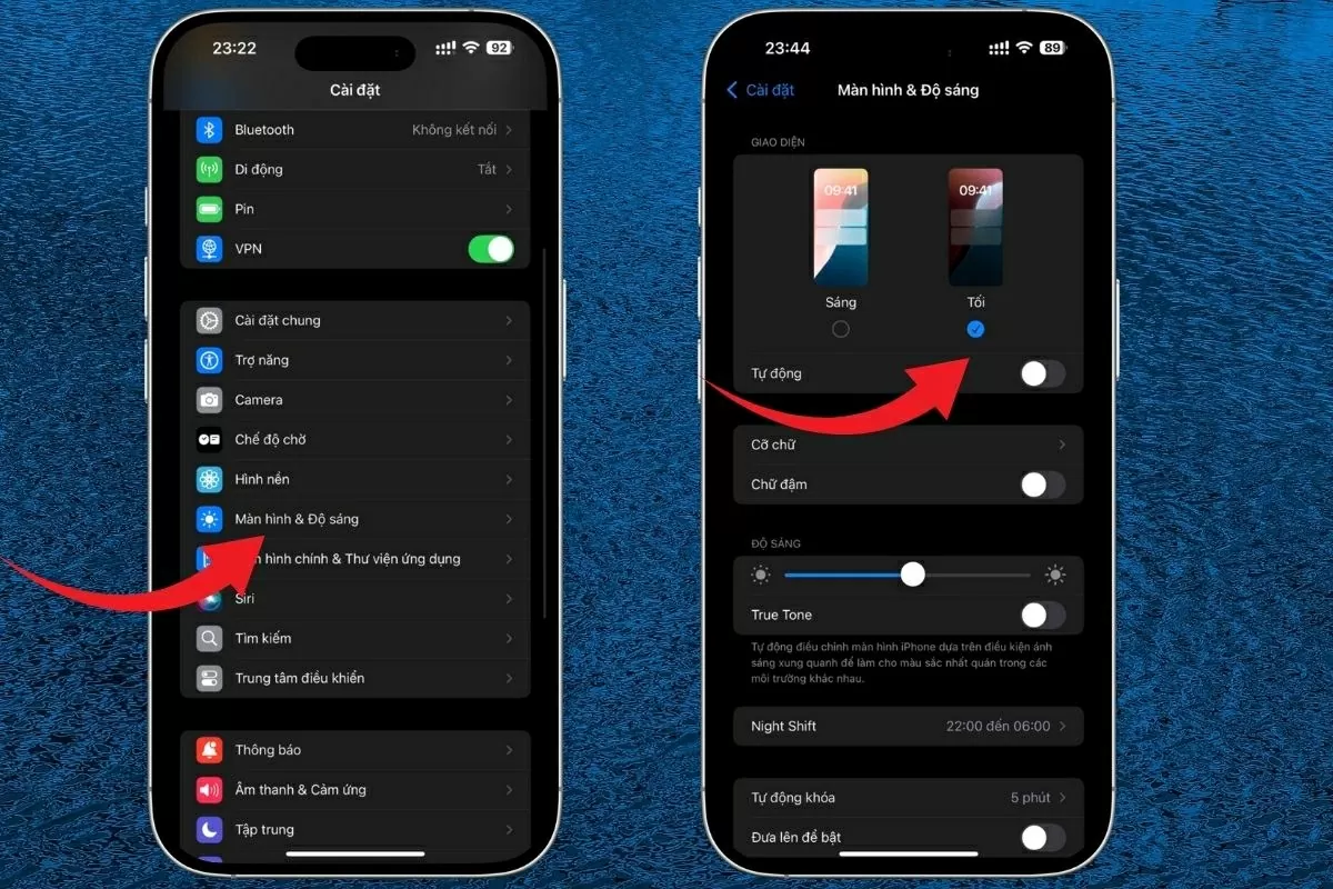 Dùng chế độ Dark Mode giúp tăng tuổi thọ điểm ảnh màn hình.