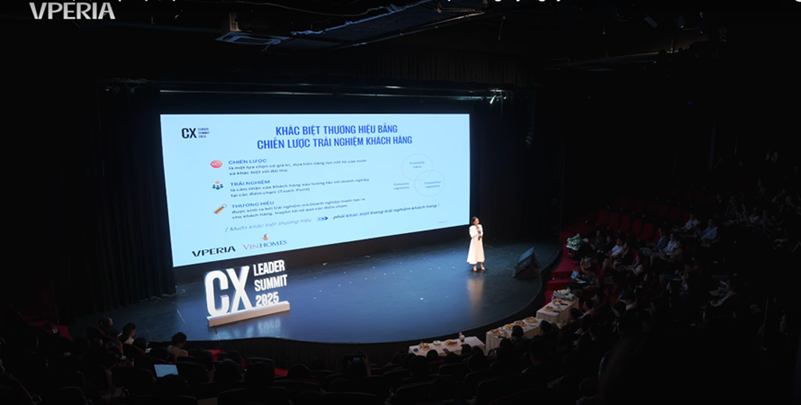 Bà Nguyễn Thu Hằng - Tổng Giám đốc Vinhomes - chia sẻ tại sự kiện CX Leaders Summit 2025.