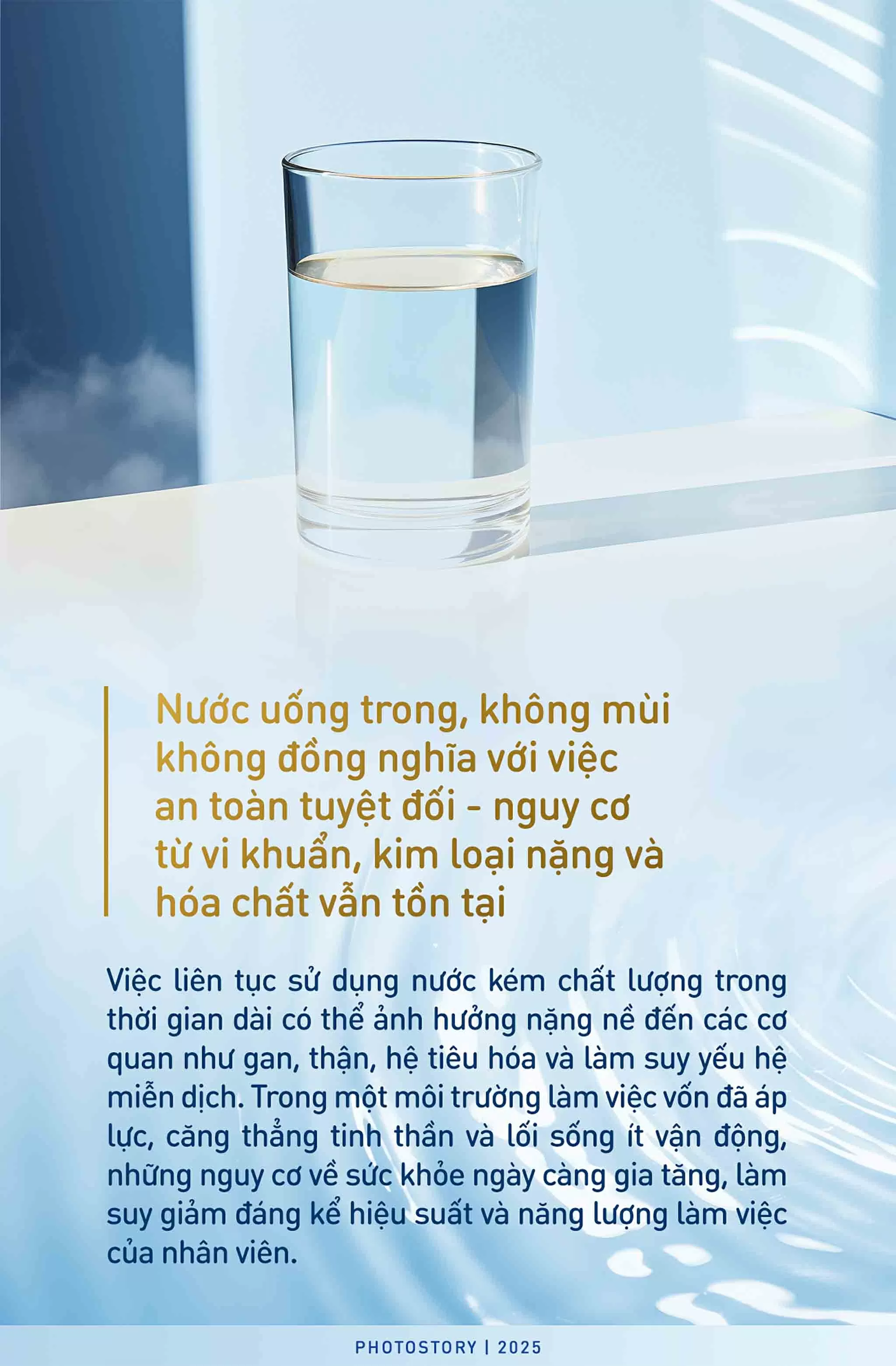 Đầu tư cho sức khỏe bền vững của doanh nghiệp: Từ những ly nước tinh khiết mỗi ngày