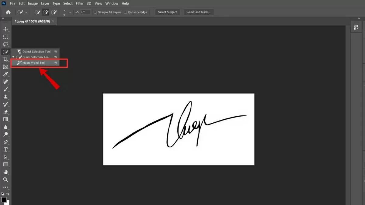 Chọn công cụ Magic Wand Tool. Chọn công cụ Magic Wand Tool.