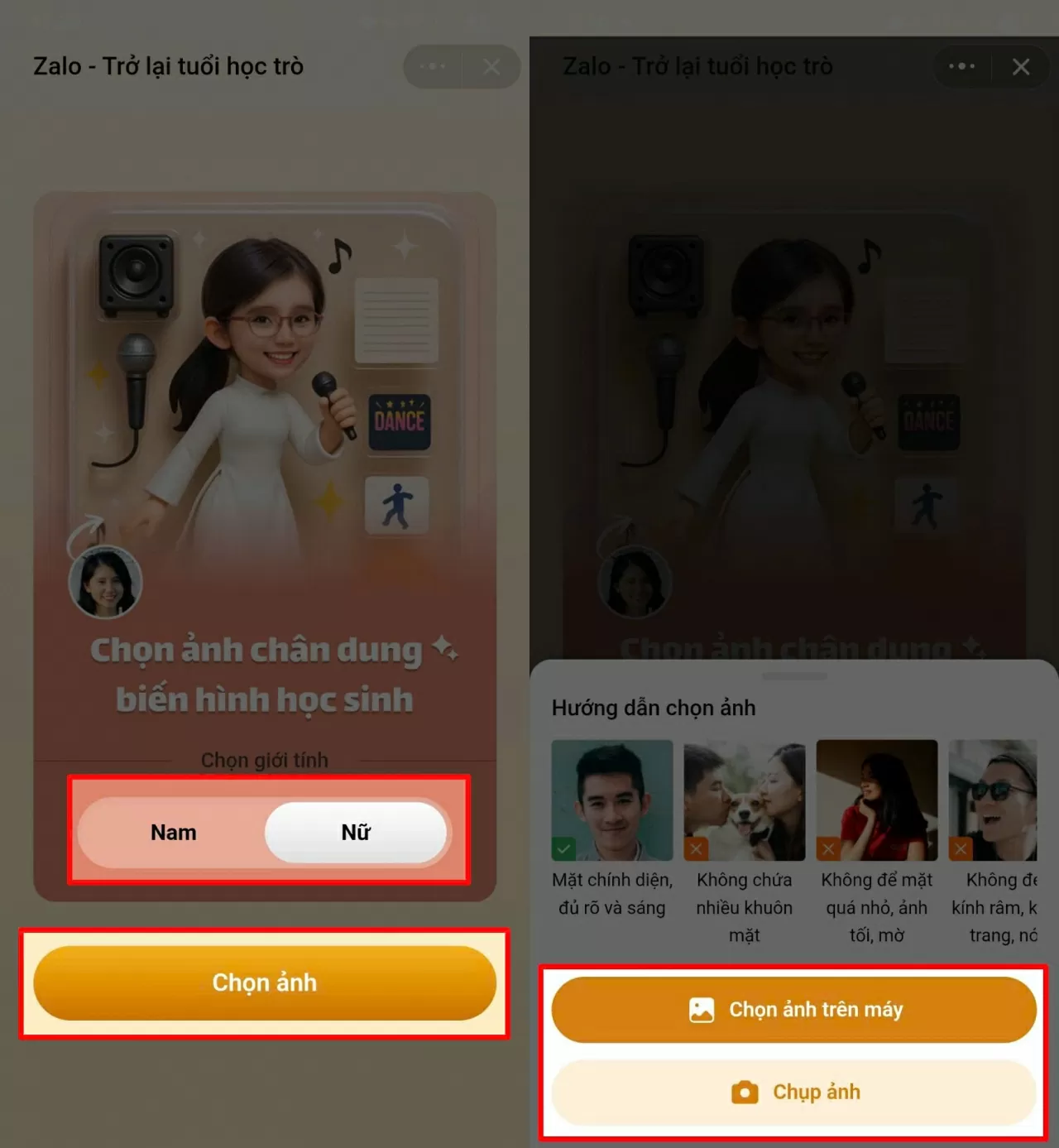 Chọn giới tính để cá nhân hóa kết quả. Chọn giới tính để cá nhân hóa kết quả.