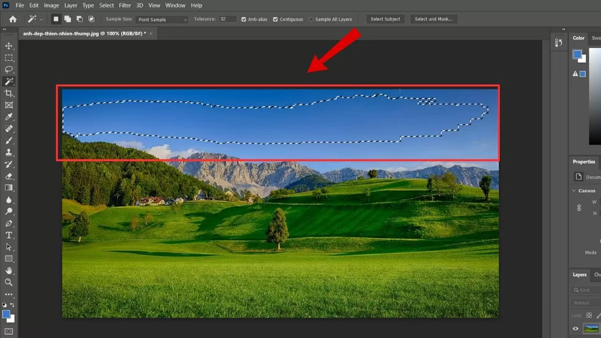 Nhấp vào vùng màu bạn muốn lấy. Nhấp vào vùng màu bạn muốn lấy.