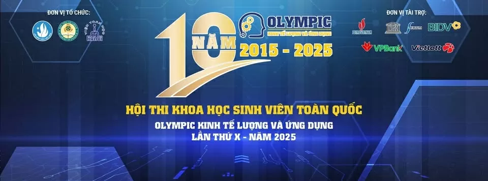 Hội thi Olympic Kinh tế lượng và ứng dụng: 10 năm kiến tạo nhân lực số cho kỷ nguyên mới. (Nguồn: Học viện Tài chính) Hội thi Olympic Kinh tế lượng và ứng dụng: 10 năm kiến tạo nhân lực số cho kỷ nguyên mới. (Nguồn: Học viện Tài chính)