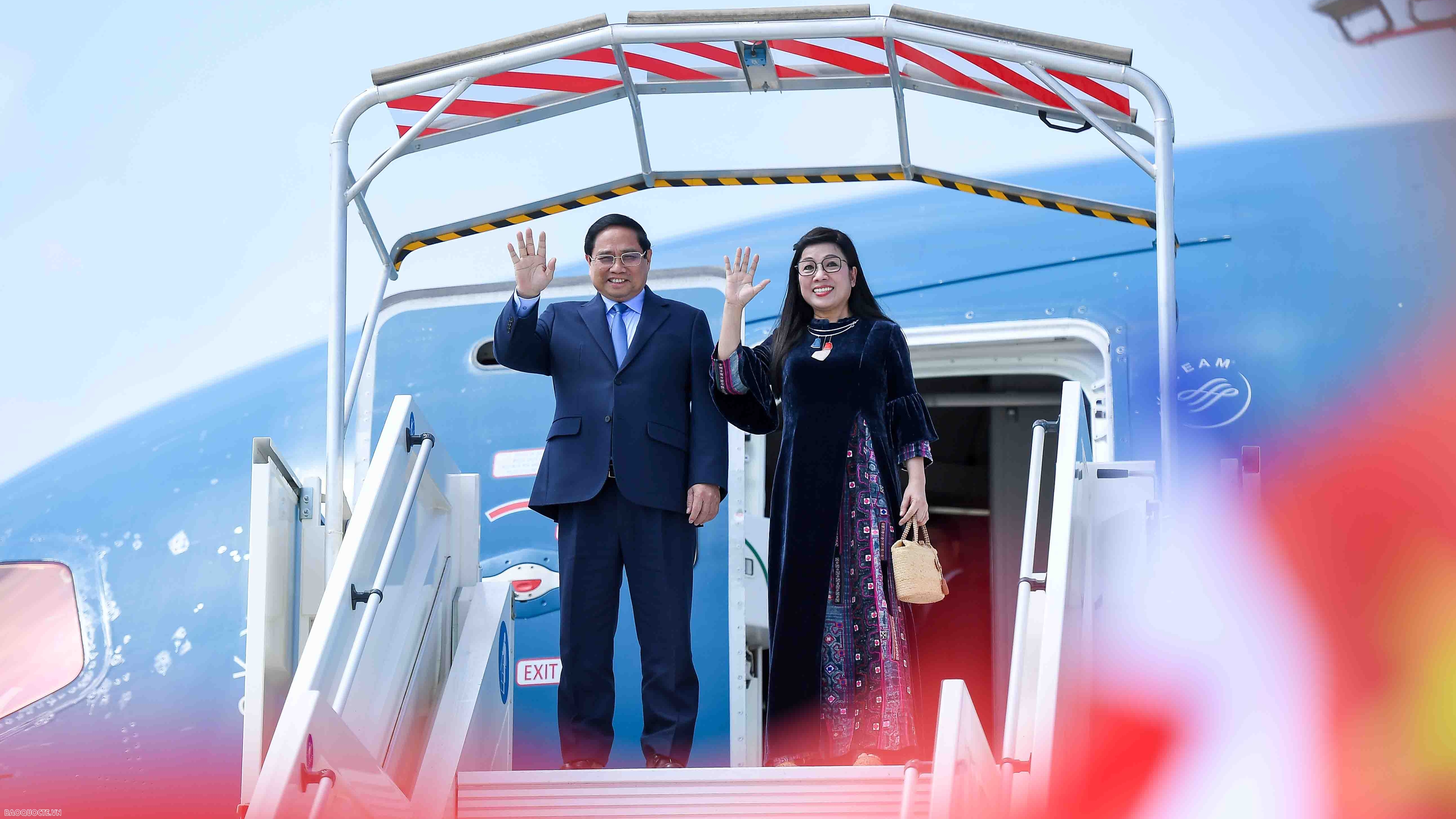 Thủ tướng Phạm Minh Chính và Phu nhân đến Nice, bắt đầu chuyến công tác tại Pháp