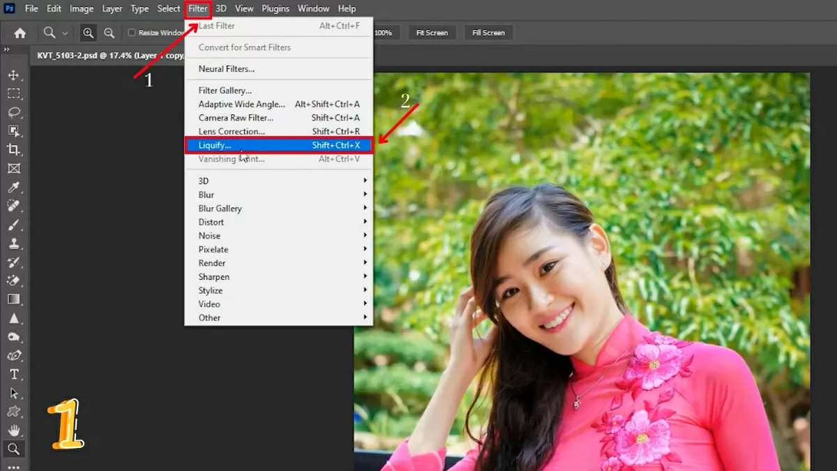 Mở ảnh cần chỉnh sửa.