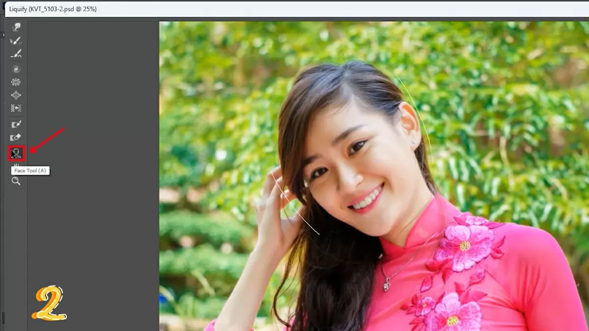 Trong cửa sổ Liquify.