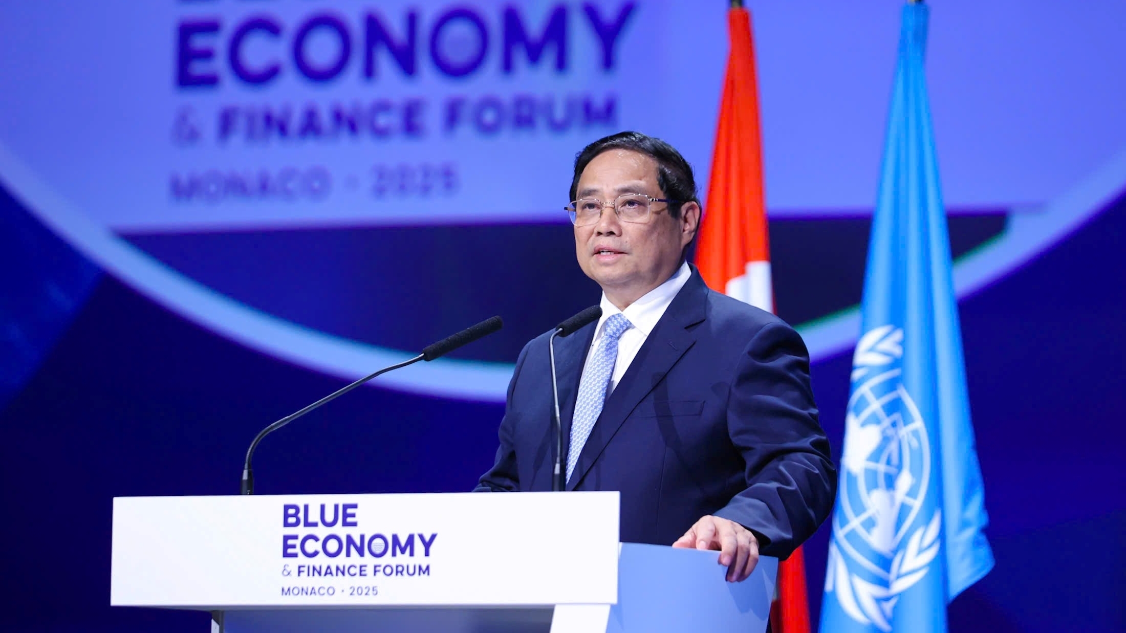 thu tuong pham minh chinh du va phat bieu tai dien dan tai chinh va kinh te xanh tai monaco