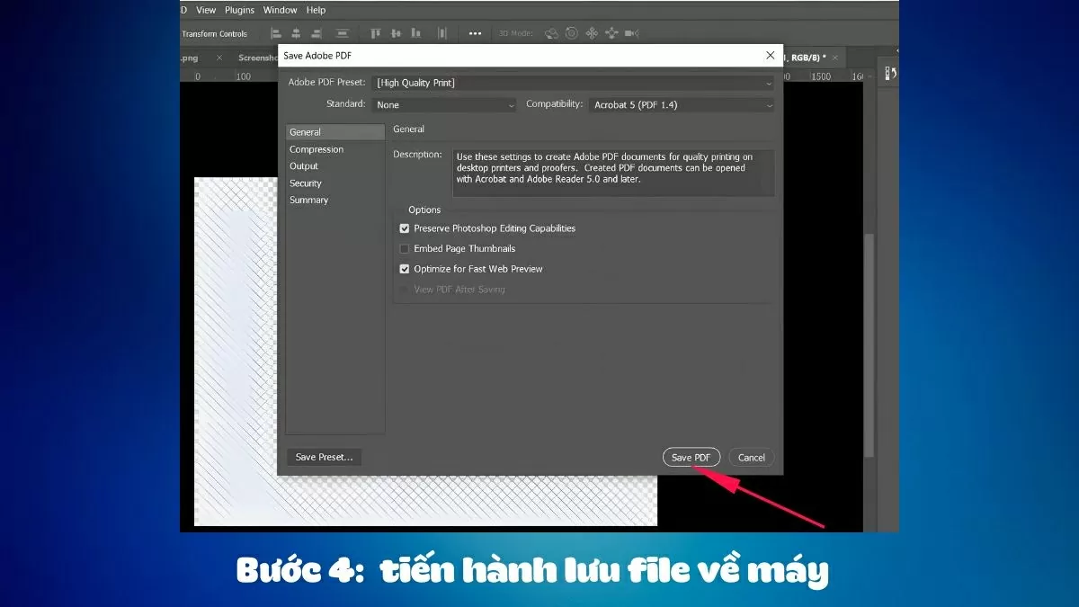 Chọn vị trí lưu, đặt tên file.