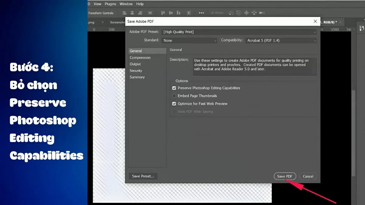 Nhấn Save PDF. Nhấn Save PDF.