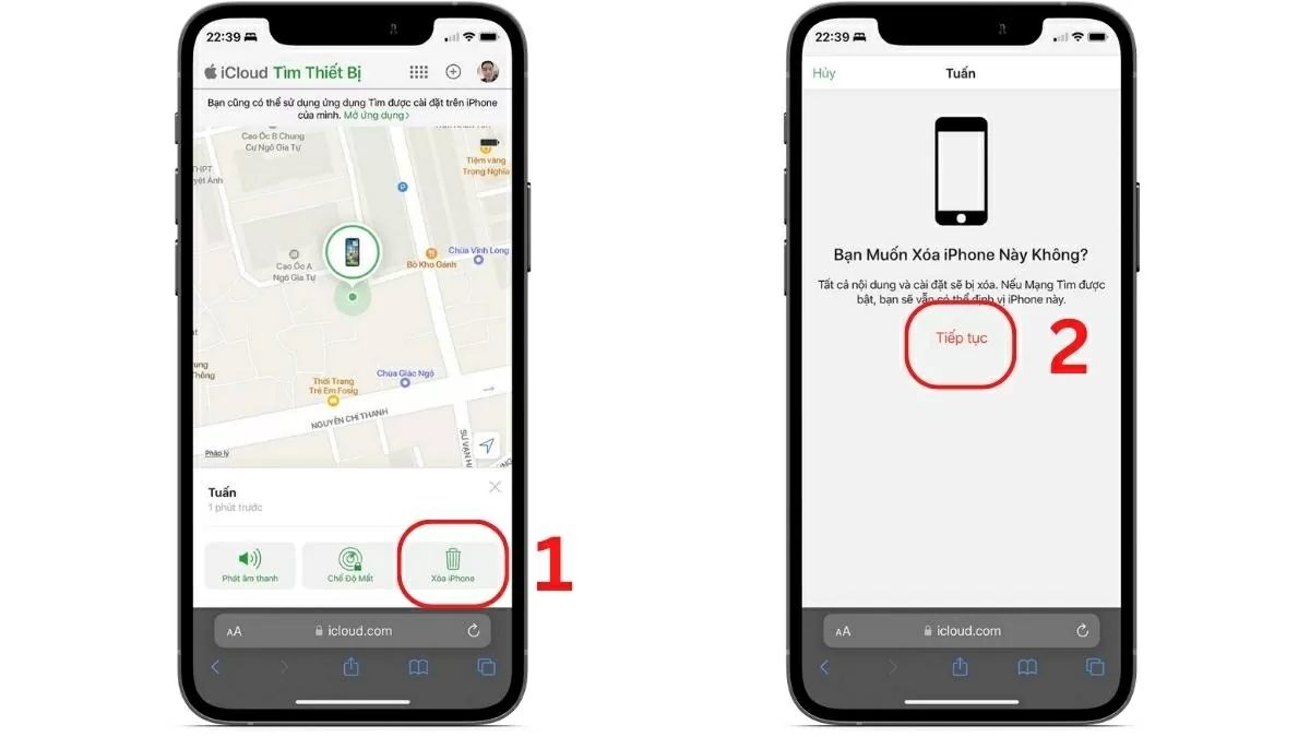 Chọn thiết bị iPhone cần mở khóa.