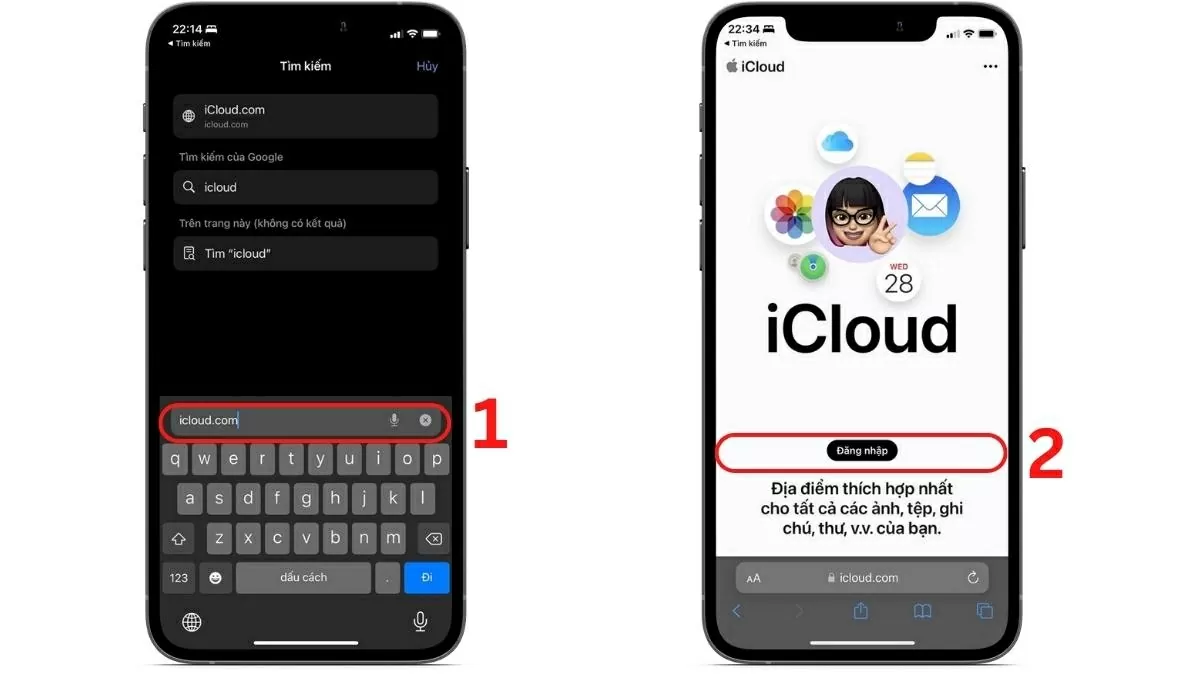Truy cập vào trang icloud.com. Truy cập vào trang icloud.com.