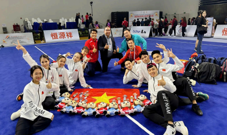 Đội wushu Việt Nam giành được thành tích lớn trong lần thi đấu thái cực quyền vô địch  thế giới 2024. (Ảnh: Nhân vật cung cấp)