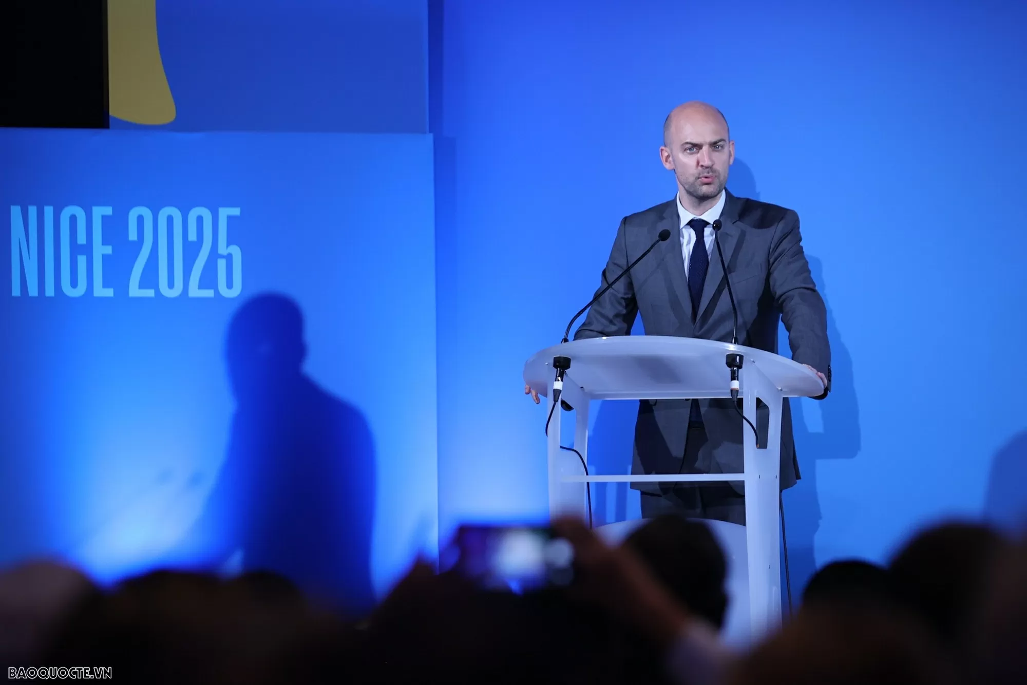 Ngoại trưởng Pháp Jean – Noel Barrot cảm ơn Việt Nam, Colombia và Iraq đã chủ trì sự kiện ý nghĩa này - Ảnh: VGP/Nhật Bắc Ngoại trưởng Pháp Jean – Noel Barrot cảm ơn Việt Nam, Colombia và Iraq đã chủ trì sự kiện ý nghĩa này - Ảnh: VGP/Nhật Bắc