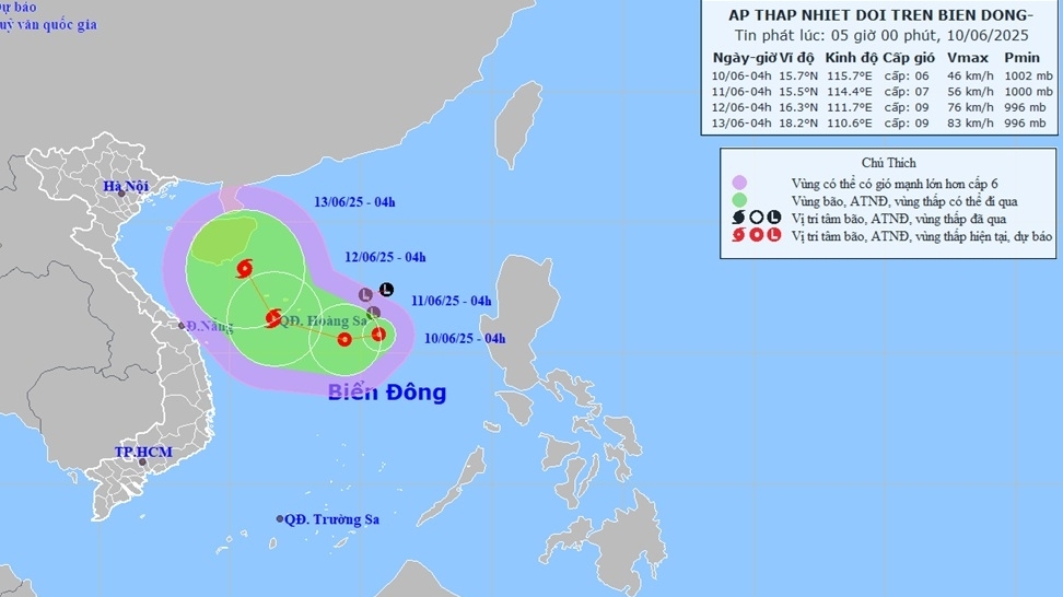 du bao dien bien ap thap nhiet doi den ngay 126 co the manh thanh bao tren khu vuc quan dao hoang sa