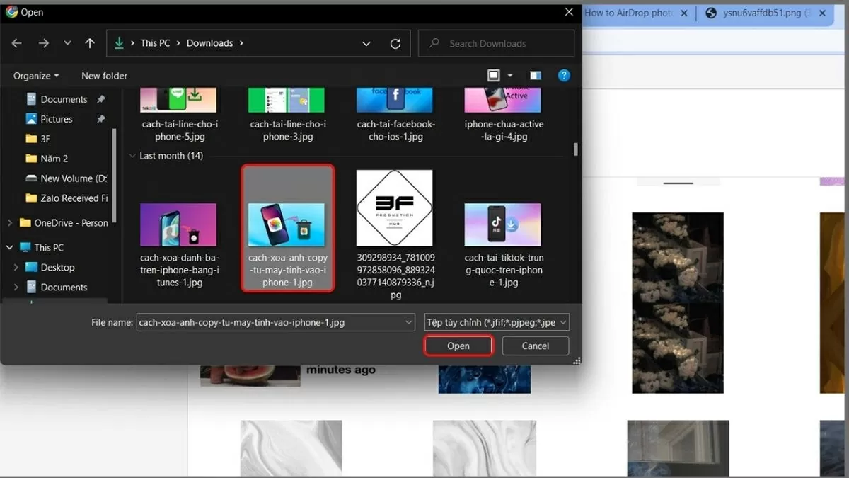 Chọn mục Photos rồi tải ảnh từ máy tính lên iCloud.
