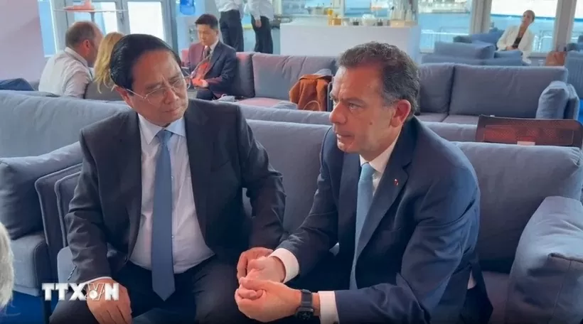 Thủ tướng Phạm Minh Chính gặp Thủ tướng Bồ Đào Nha Luis Montenegro. (Ảnh: TTXVN) Thủ tướng Phạm Minh Chính gặp Thủ tướng Bồ Đào Nha Luis Montenegro. (Ảnh: TTXVN)