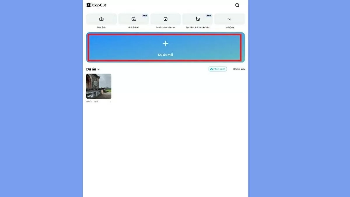 Hãy mở ứng dụng CapCut trên iPad.