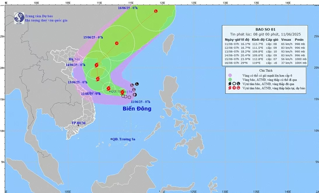 Dự báo thời tiết: Áp thấp nhiệt đới trên Biển Đông mạnh thành bão số 1, tên quốc tế là Wutip Dự báo thời tiết: Áp thấp nhiệt đới trên Biển Đông mạnh thành bão số 1, tên quốc tế là Wutip