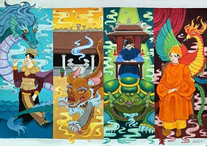 Tranh vẽ ‘Rực rỡ Việt Nam” được du hành ở nước Pháp Tranh vẽ ‘Rực rỡ Việt Nam” được du hành ở nước Pháp