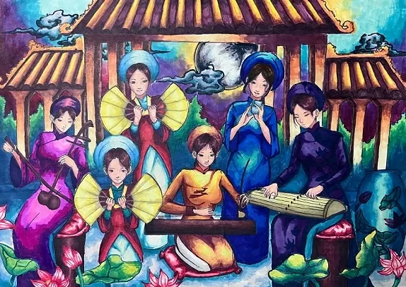 Tranh vẽ ‘Rực rỡ Việt Nam” được du hành ở nước Pháp Tranh vẽ ‘Rực rỡ Việt Nam” được du hành ở nước Pháp