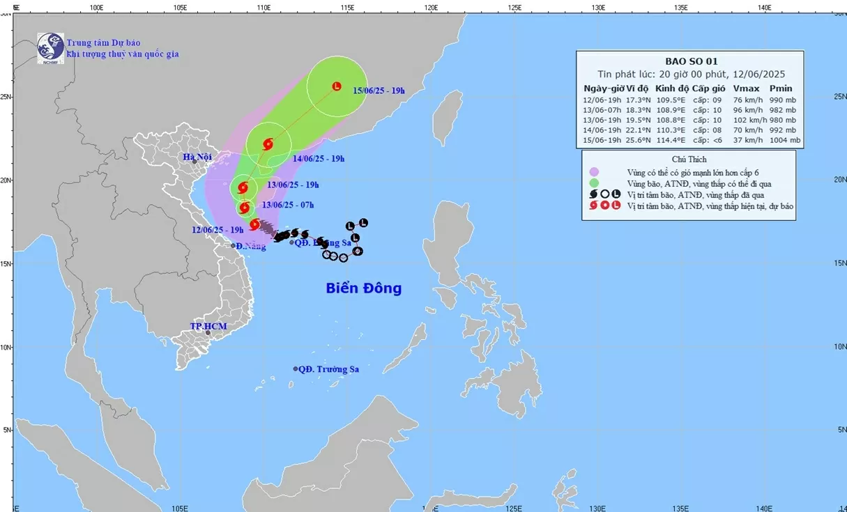 Dự báo bão số 1: Tiền dần về phía đảo Hải Nam, Trung Quốc, sức gió giật cấp 11, di chuyển hướng Tây Tây Bắc Dự báo bão số 1: Tiền dần về phía đảo Hải Nam, Trung Quốc, sức gió giật cấp 11, di chuyển hướng Tây Tây Bắc