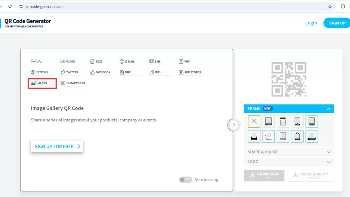 Tại giao diện trang chủ, bạn chọn mục Image (Hình ảnh). Tại giao diện trang chủ, bạn chọn mục Image (Hình ảnh).