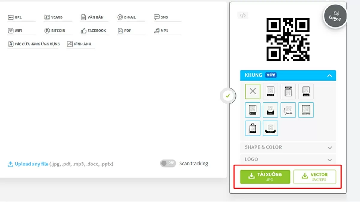 Nhấn nút Tải xuống để lưu. Nhấn nút Tải xuống để lưu.