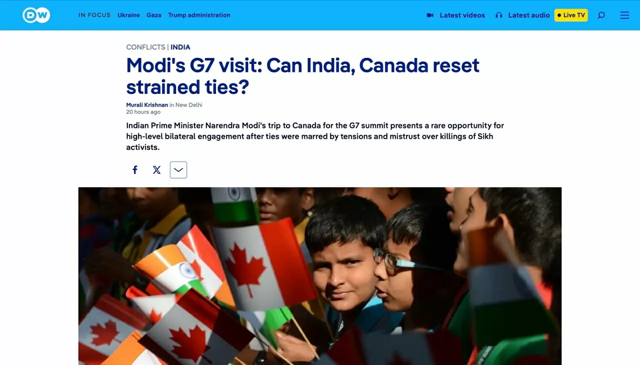 Ảnh chụp màn hình bài viết trên Deutsche Welle (DW).