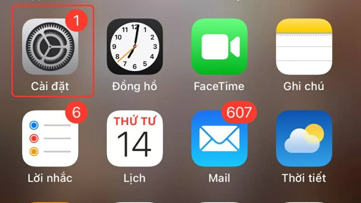 Mở ứng dụng Cài đặt (Settings). Mở ứng dụng Cài đặt (Settings).