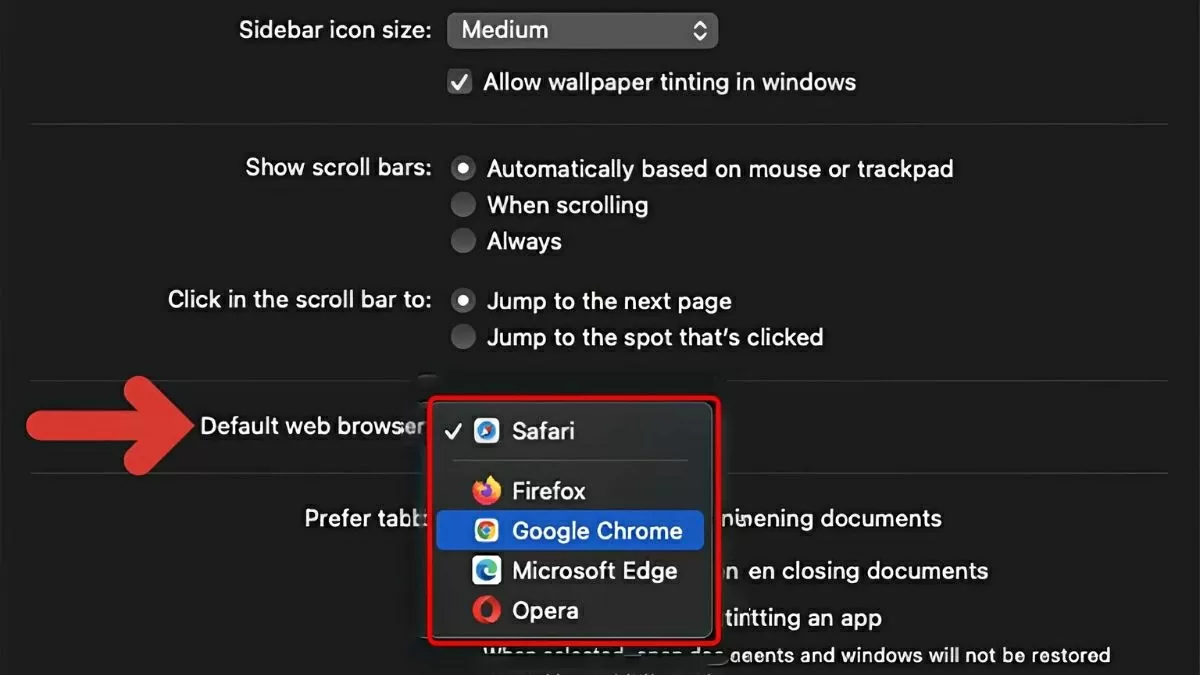 Chọn Safari từ danh sách hiện ra.