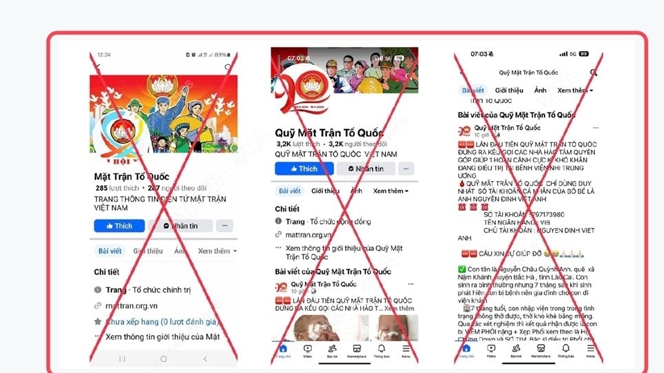Cảnh báo mạo danh Mặt trận Tổ quốc Việt Nam để kêu gọi ủng hộ trên mạng xã hội