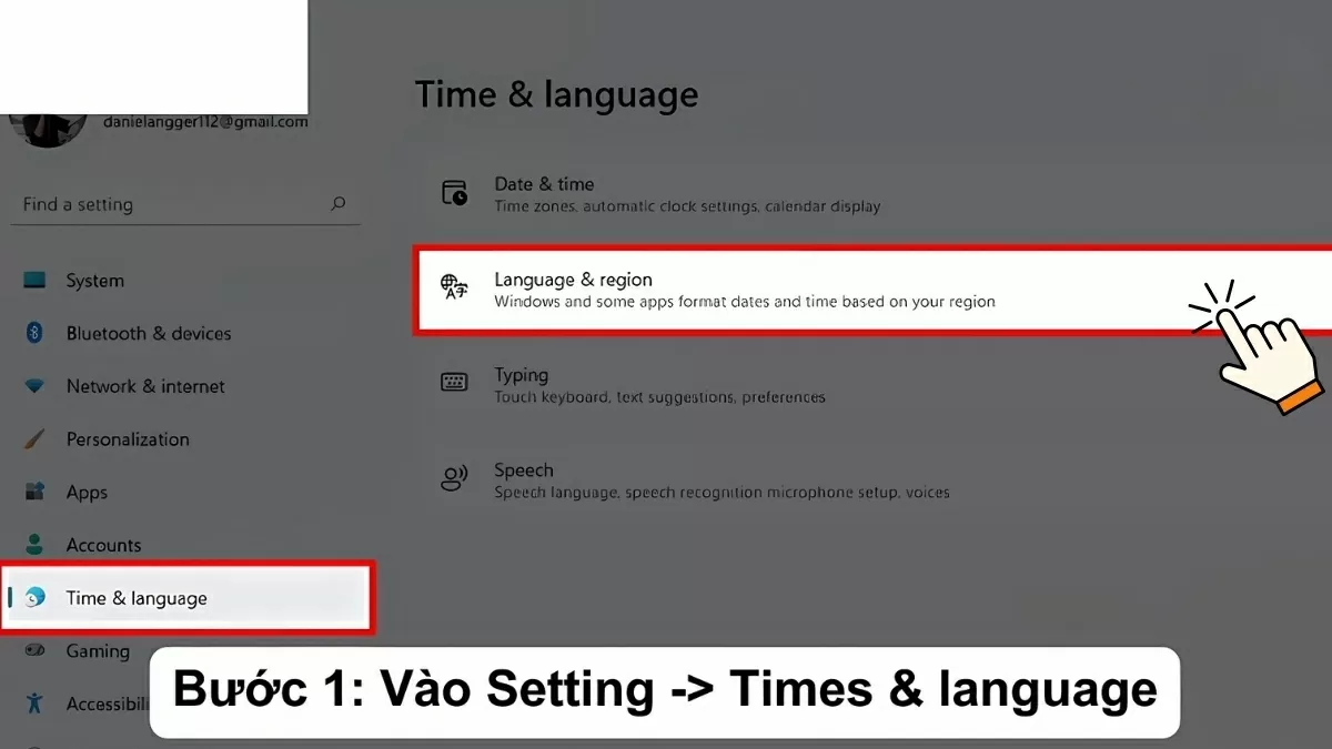 Mở Cài đặt trên máy tính Windows. Mở Cài đặt trên máy tính Windows.
