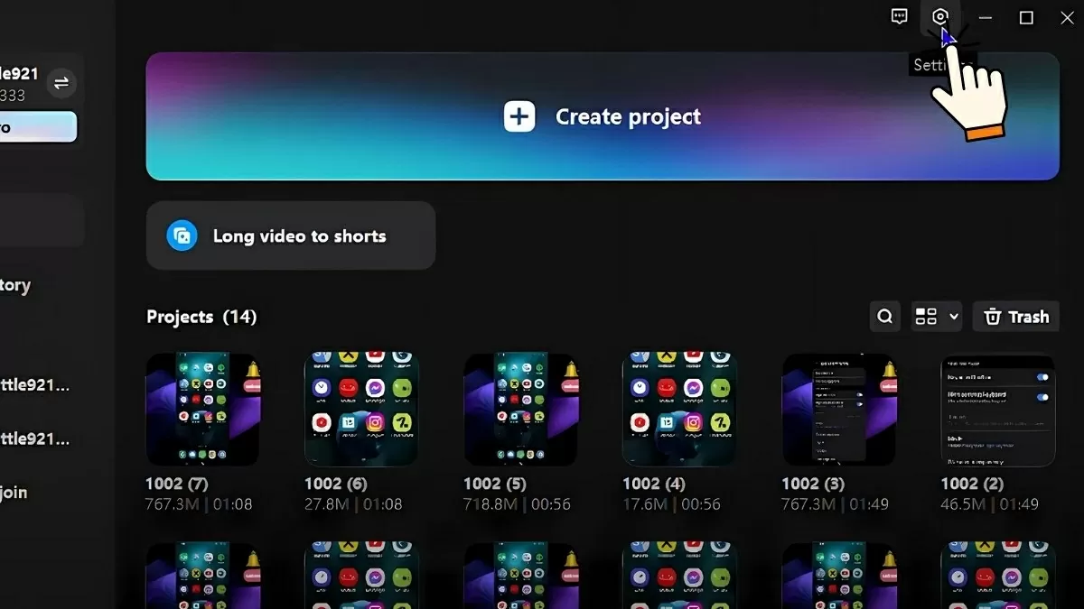 Mở ứng dụng CapCut trên máy tính. Mở ứng dụng CapCut trên máy tính.