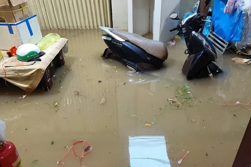 Thành phố Lạng Sơn thành biển nước sau cơn mưa lớn