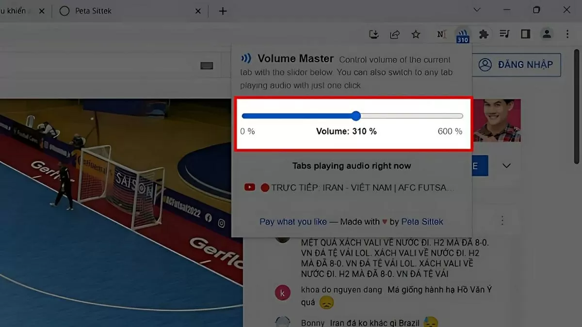 Nhấn vào biểu tượng Volume Master và kéo thanh âm lượng theo ý muốn. Nhấn vào biểu tượng Volume Master và kéo thanh âm lượng theo ý muốn.