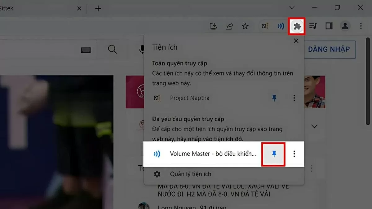 Hãy nhấn vào biểu tượng mảnh ghép. Hãy nhấn vào biểu tượng mảnh ghép.