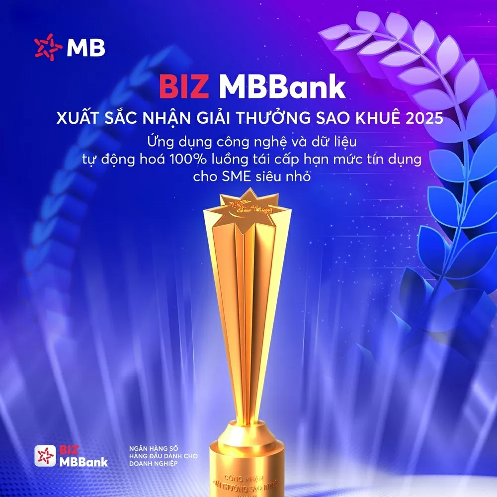 Được đánh giá 5 sao, sản phẩm vay vốn tín chấp dựa trên dữ liệu của MB Bank thắng lớn tại Sao Khuê 2025