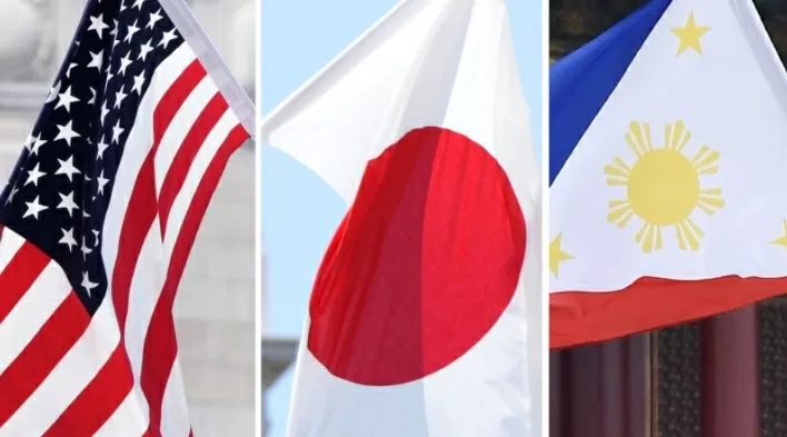 Mỹ-Nhật Bản-Philippines thể hiện sự đoàn kết bằng hành động. (Nguồn: Kyodo)