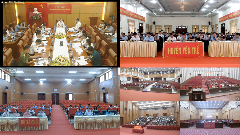 Hội nghị được kết nối trực tuyến đến các phường, xã mới còn của tỉnh Bắc Ninh mới.